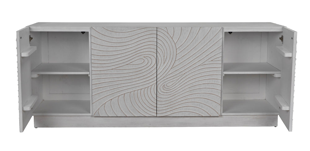 Noir Furniture - Cavalier Sideboard in White Wash - GCON333WH - GreatFurnitureDeal