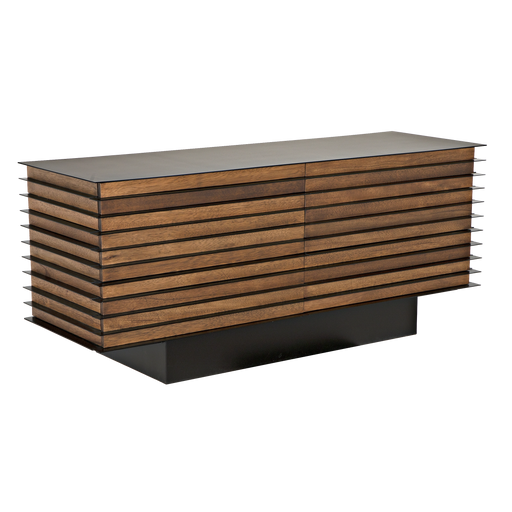 Noir Furniture - Elevation Sideboard, Dark Walnut with Steel - GCON347DW - GreatFurnitureDeal