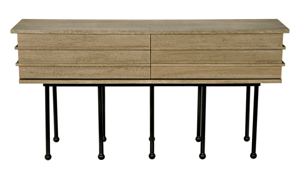 Noir Furniture - Oliver Console Table in Washed Walnut - GCON355WAW - GreatFurnitureDeal