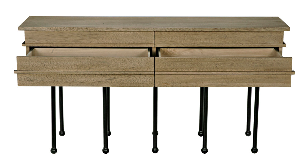 Noir Furniture - Oliver Console Table in Washed Walnut - GCON355WAW - GreatFurnitureDeal