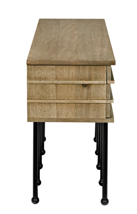 Noir Furniture - Oliver Console Table in Washed Walnut - GCON355WAW - GreatFurnitureDeal