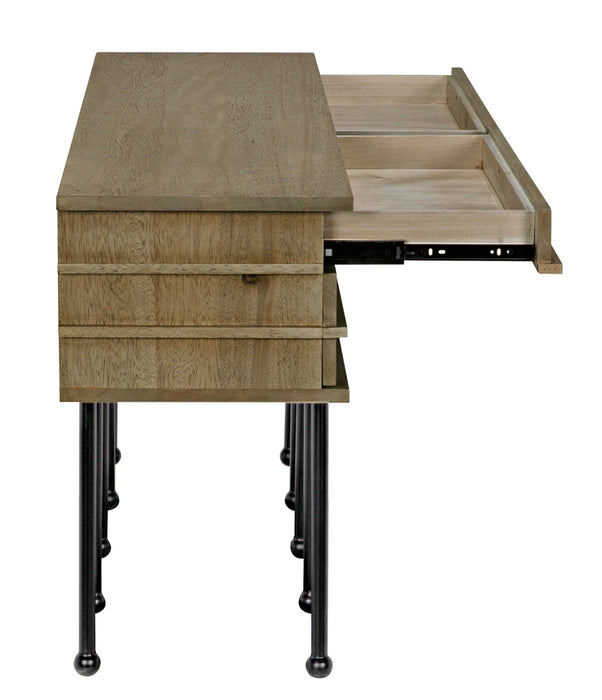 Noir Furniture - Oliver Console Table in Washed Walnut - GCON355WAW - GreatFurnitureDeal