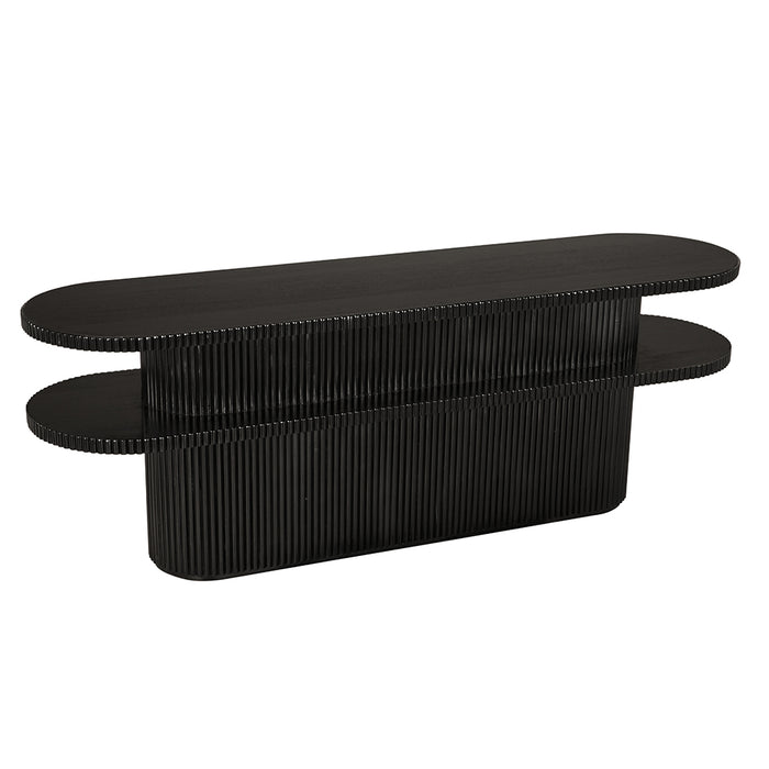 Noir Furniture - Parker Console Table Hand Rubbed Black - GCON360HB - GreatFurnitureDeal