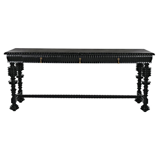 NOIR Furniture - Portuguese Console, Hand Rubbed Black - GCON376HB - GreatFurnitureDeal