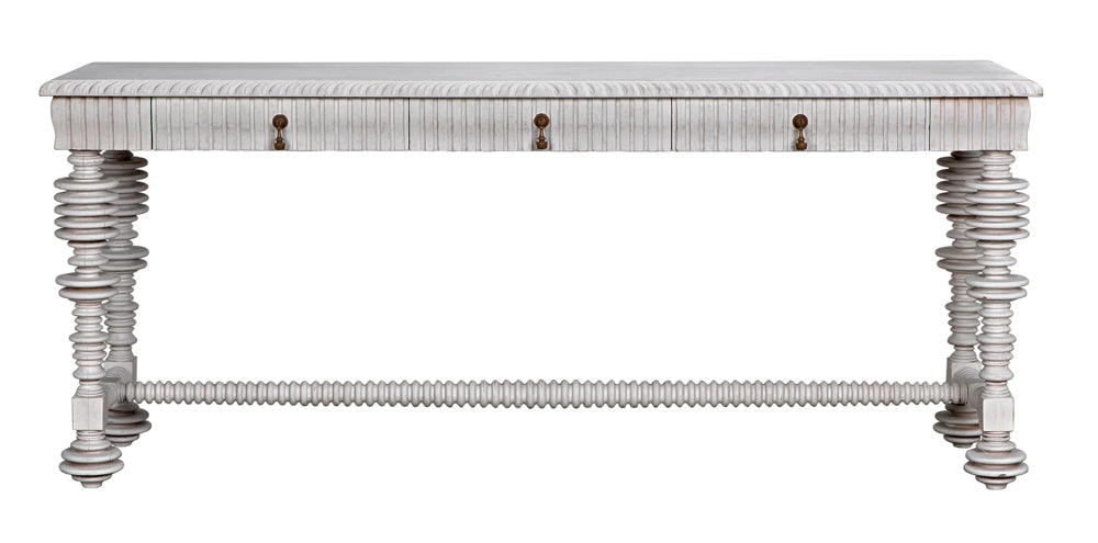 Noir Furniture - Portuguese Console Table in White Wash - GCON376WH - GreatFurnitureDeal