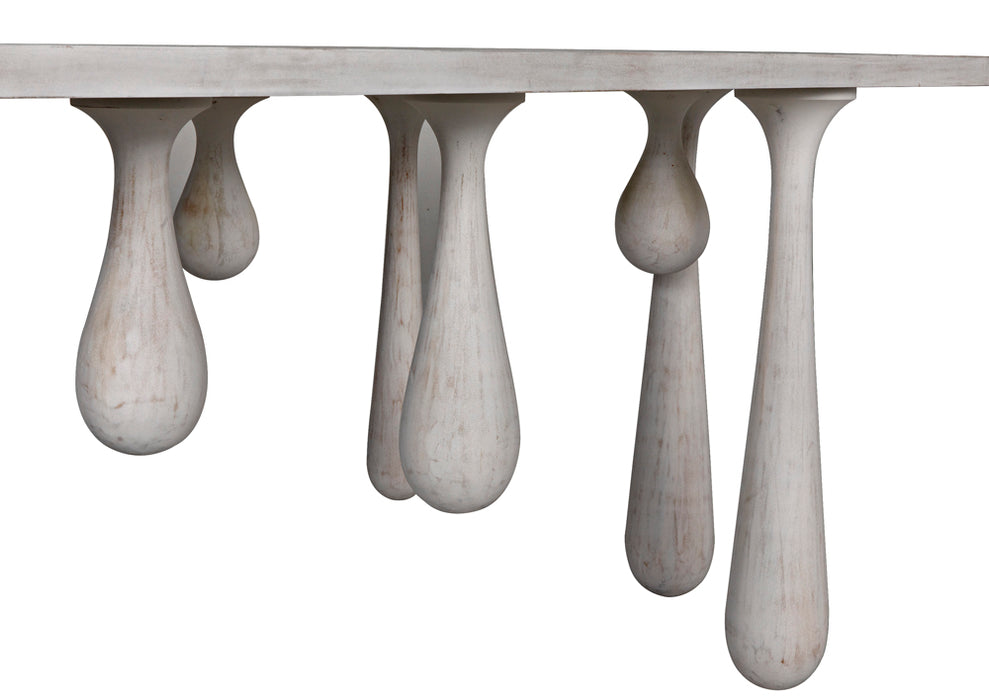 Noir Furniture - Drop Console Table in White Wash - GCON377WH - GreatFurnitureDeal