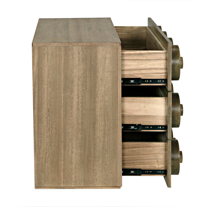 Noir Furniture - Lego Sideboard with 3 Drawer in Washed Walnut - GCON380WAW - GreatFurnitureDeal