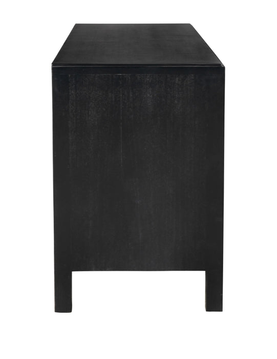 NOIR Furniture - Weston Sideboard, Hand Rubbed Black with Light Brown Trim - GCON386HB - GreatFurnitureDeal
