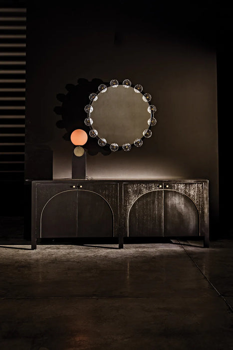 NOIR Furniture - Weston Sideboard, Hand Rubbed Black with Light Brown Trim - GCON386HB - GreatFurnitureDeal