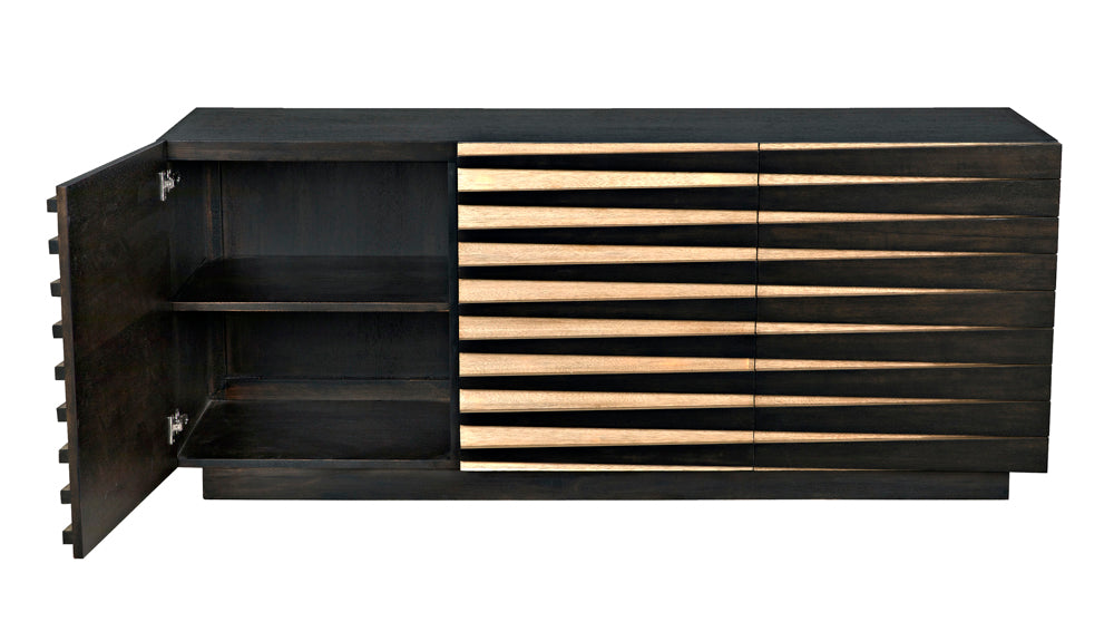 Noir Furniture - Tyson Sideboard in Ebony Walnut - GCON389EB - GreatFurnitureDeal
