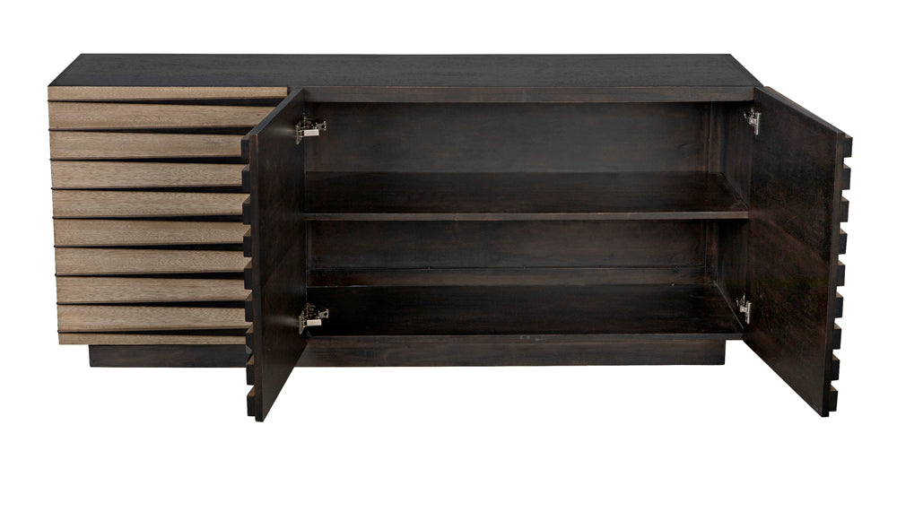 Noir Furniture - Tyson Sideboard in Ebony Walnut - GCON389EB - GreatFurnitureDeal