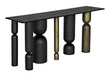 Noir Furniture - Figaro Console, Black Metal and Aged Brass Finish - GCON390MTBAB - GreatFurnitureDeal