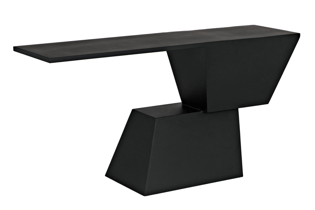 Noir Furniture - Pieta Console, Black Steel - GCON392MTB