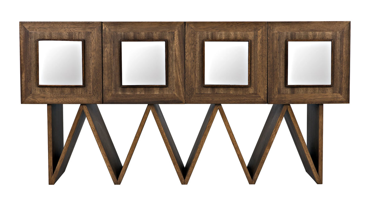 Noir Furniture - Jean-Michel Sideboard, Dark Walnut with Mirror - GCON394DW