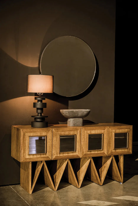 Noir Furniture - Jean-Michel Sideboard, Dark Walnut with Mirror - GCON394DW