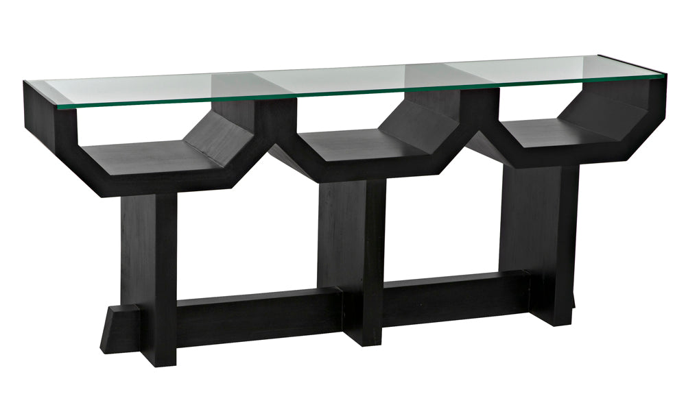Noir Furniture - Ando Console Table in Matte Black - GCON397HB - GreatFurnitureDeal