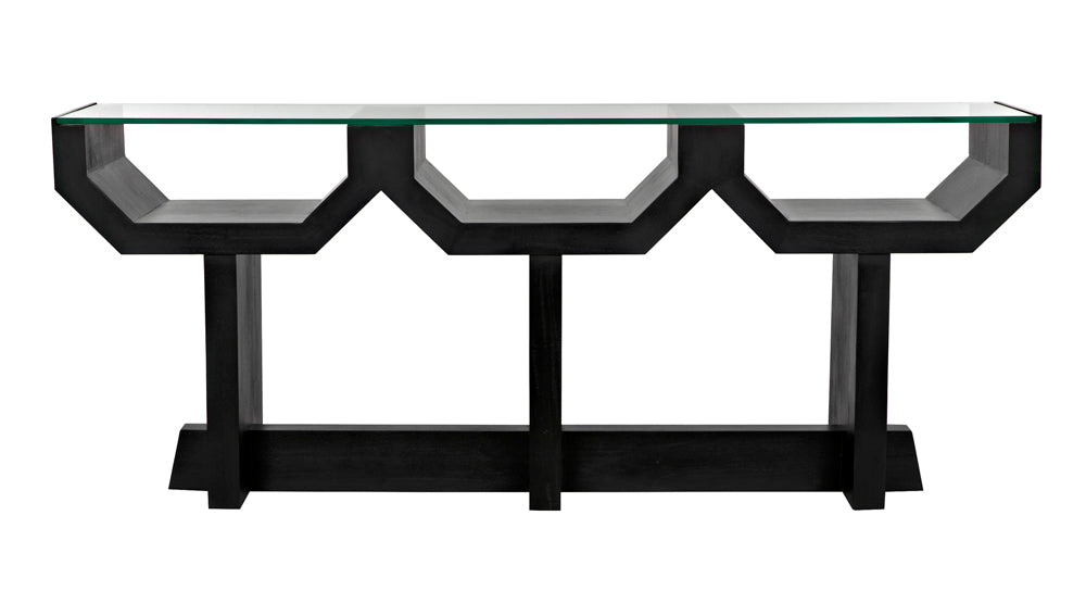 Noir Furniture - Ando Console Table in Matte Black - GCON397HB - GreatFurnitureDeal