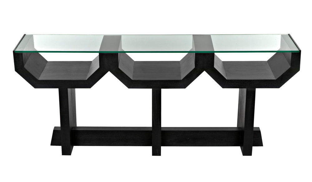 Noir Furniture - Ando Console Table in Matte Black - GCON397HB - GreatFurnitureDeal