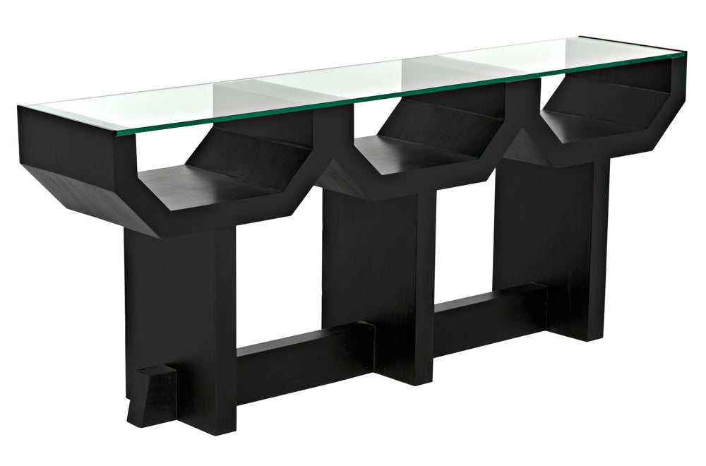 Noir Furniture - Ando Console Table in Matte Black - GCON397HB - GreatFurnitureDeal