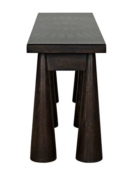 Noir Furniture - Tutankhamun Console Table in Ebony Walnut - GCON408EB - GreatFurnitureDeal