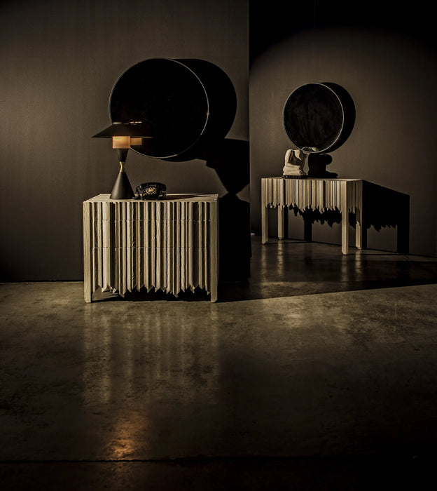Noir Furniture - Desdemona Sideboard with 2 Drawer, Bleached Elm - GCON418