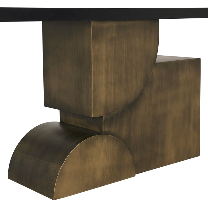 Noir Furniture - Couture Console Table in Aged Brass - GCON439MTBAB - GreatFurnitureDeal