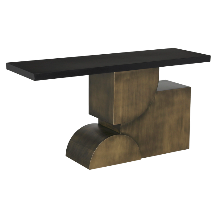 Noir Furniture - Couture Console Table in Aged Brass - GCON439MTBAB - GreatFurnitureDeal