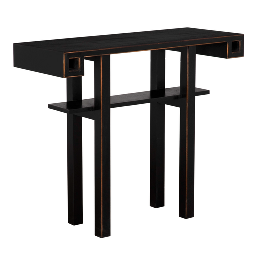 Noir Furniture - Uomo Console Table in Hand Rubbed Black - GCON452HB - GreatFurnitureDeal