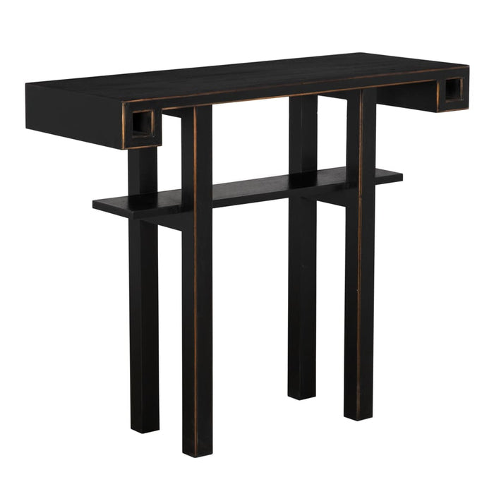Noir Furniture - Uomo Console Table in Hand Rubbed Black - GCON452HB - GreatFurnitureDeal