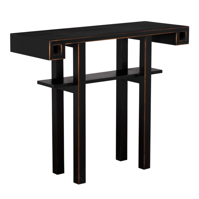 Noir Furniture - Uomo Console Table in Hand Rubbed Black - GCON452HB - GreatFurnitureDeal