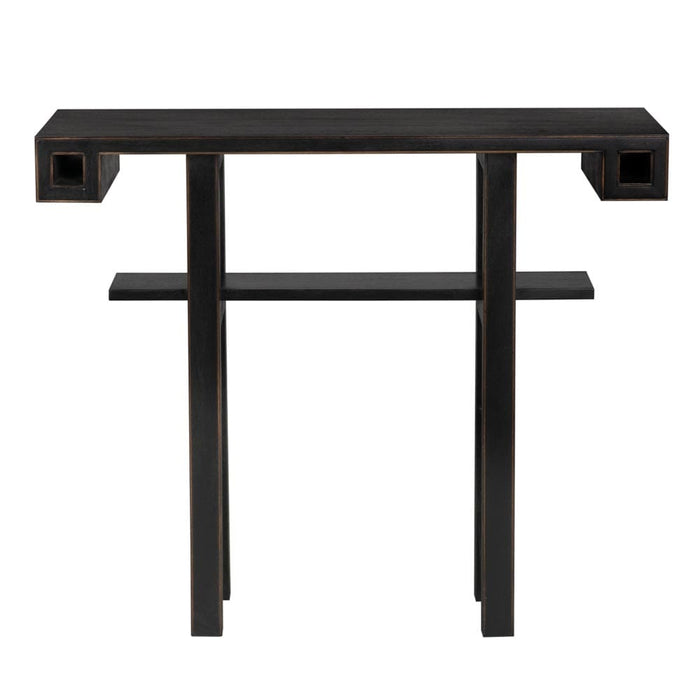 Noir Furniture - Uomo Console Table in Hand Rubbed Black - GCON452HB - GreatFurnitureDeal