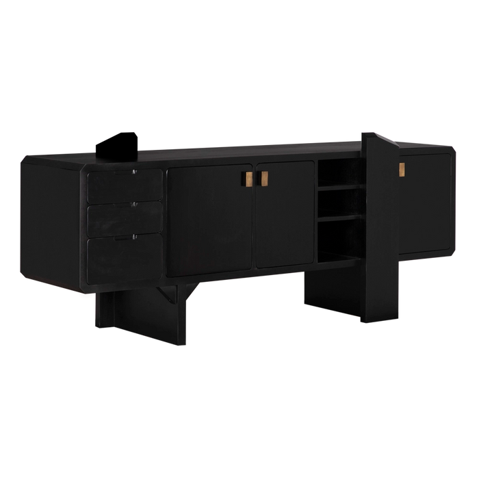 Noir Furniture - Dallas Sideboard in Hand Rubbed Black - GCON453HB - GreatFurnitureDeal