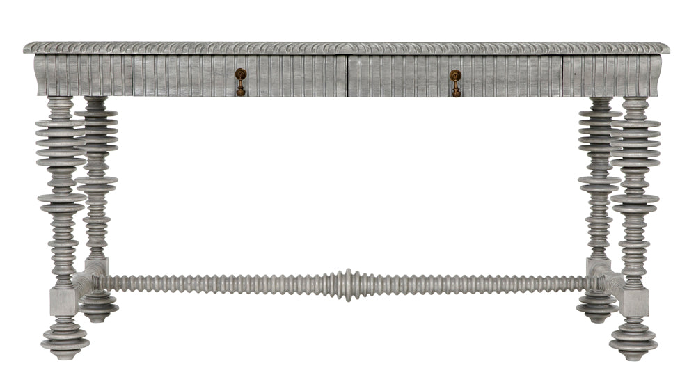 Noir Furniture - Portuguese Desk Small in Distressed Grey - GDES115DGR-S - GreatFurnitureDeal