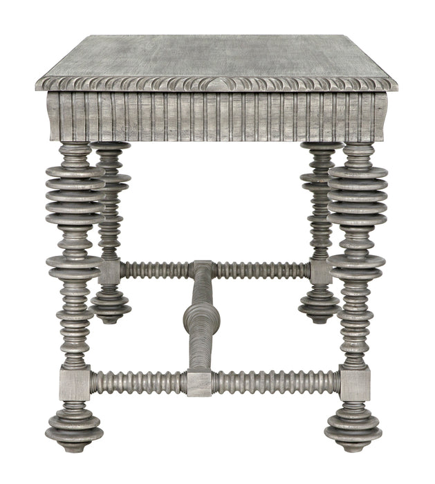Noir Furniture - Portuguese Desk Small in Distressed Grey - GDES115DGR-S - GreatFurnitureDeal