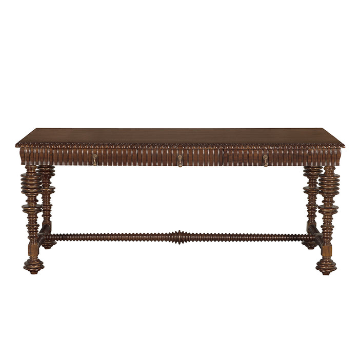 Noir Furniture - Portuguese Desk in Hand Rubbed Brown - GDES115HBR - GreatFurnitureDeal