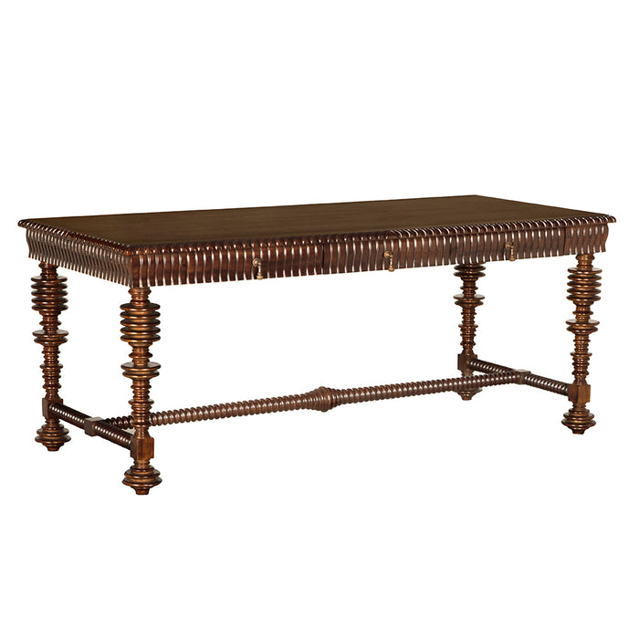 Noir Furniture - Portuguese Desk in Hand Rubbed Brown - GDES115HBR - GreatFurnitureDeal