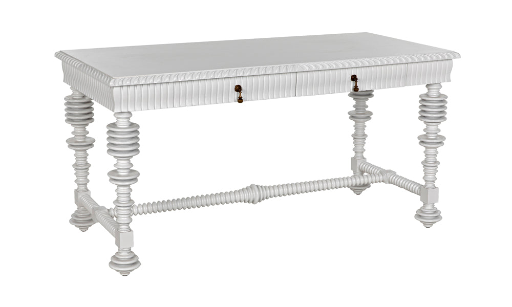 Noir Furniture - Portuguese Desk Small in Solid White - GDES115SW-S - GreatFurnitureDeal