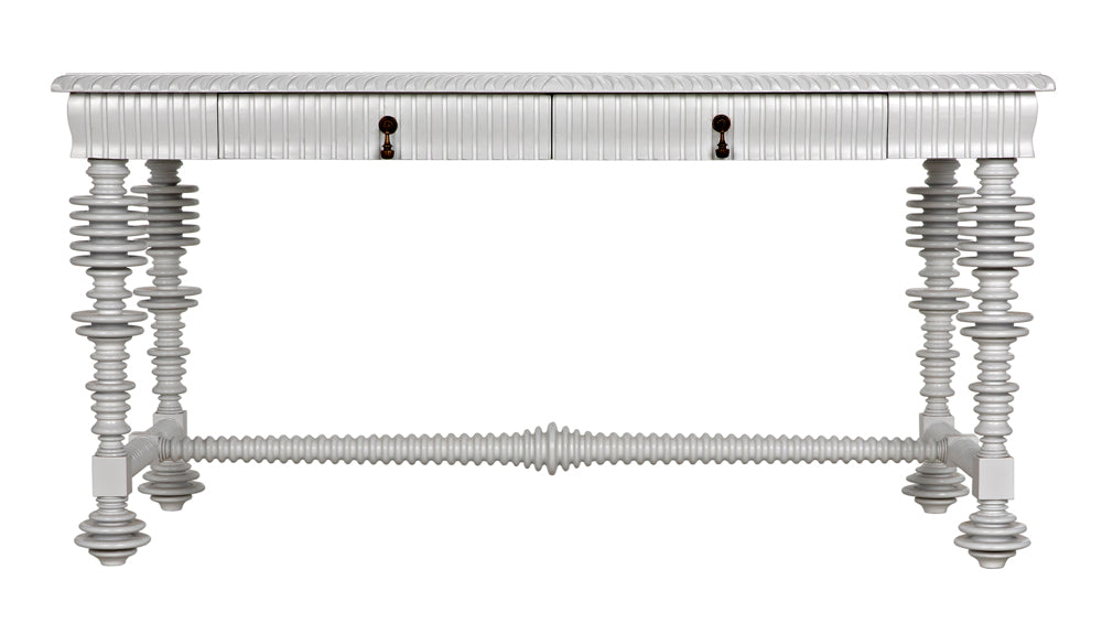 Noir Furniture - Portuguese Desk Small in Solid White - GDES115SW-S - GreatFurnitureDeal