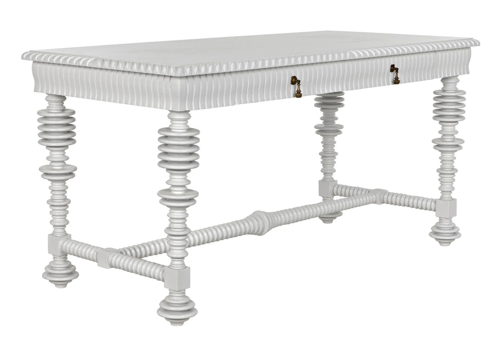 NOIR Furniture - Portuguese Desk Small Solid White - GDES115SW-S - GreatFurnitureDeal