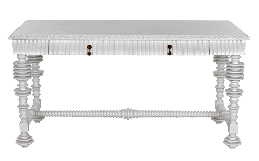 Noir Furniture - Portuguese Desk Small in Solid White - GDES115SW-S - GreatFurnitureDeal