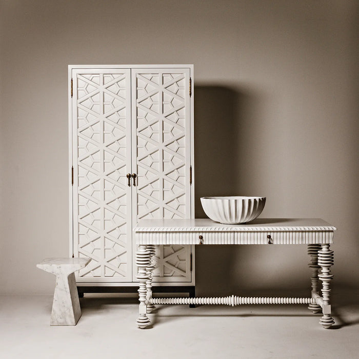 NOIR Furniture - Portuguese Desk Small Solid White - GDES115SW-S - GreatFurnitureDeal