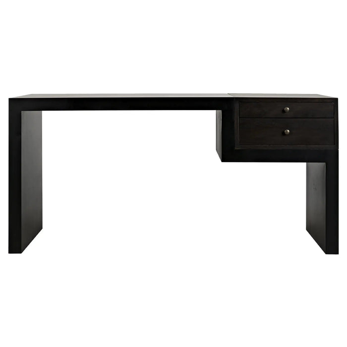 NOIR Furniture - Alvaro Desk, Black Metal, Ebony Walnut - GDES179MTB