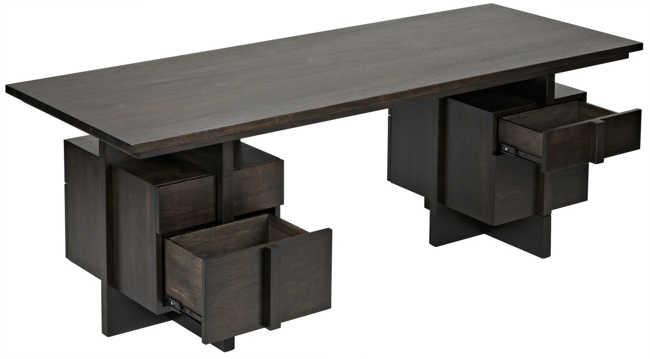 NOIR Furniture - Bridge Desk, Ebony Walnut - GDES180EB