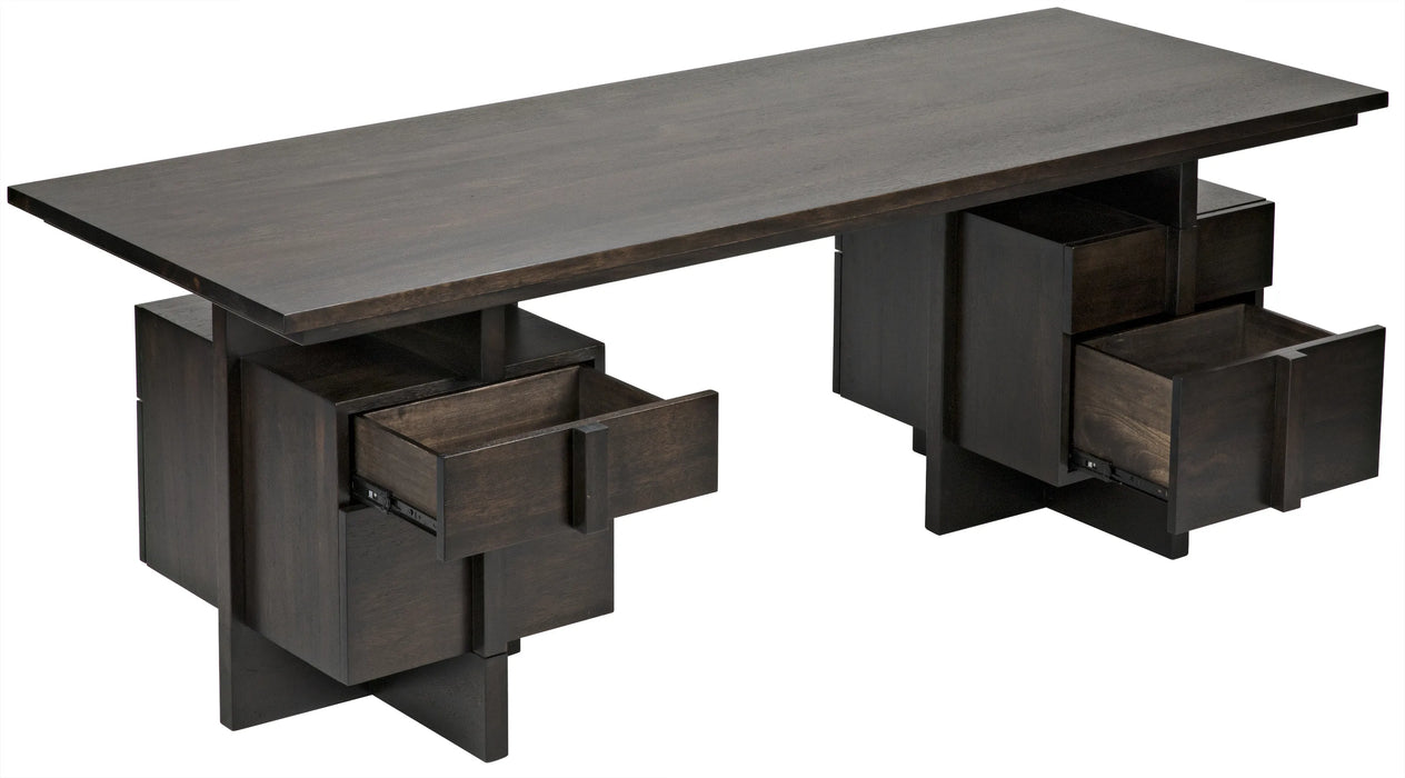 NOIR Furniture - Bridge Desk, Ebony Walnut - GDES180EB