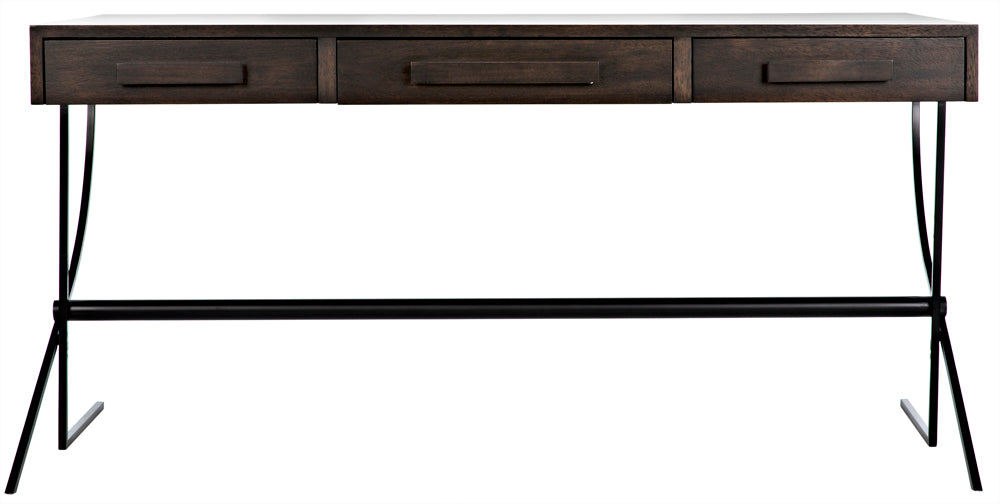 Noir Furniture - Frank Desk in Ebony Walnut - GDES181EB - GreatFurnitureDeal