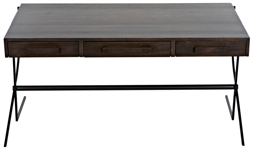 Noir Furniture - Frank Desk in Ebony Walnut - GDES181EB - GreatFurnitureDeal