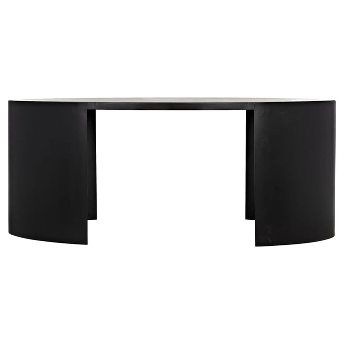 NOIR Furniture - Marigold Desk, Ebony Walnut, Black Metal - GDES186EB
