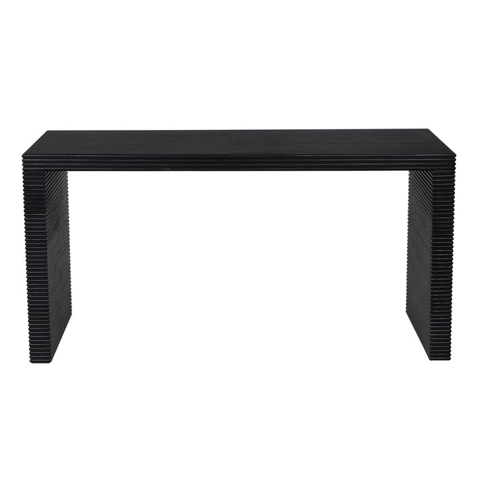 Noir Furniture - Manhattan Desk in Hand Rubbed Black - GDES189HB - GreatFurnitureDeal