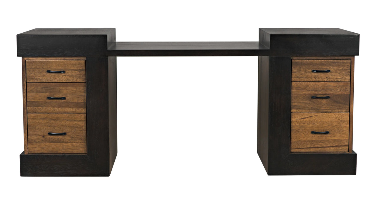 NOIR Furniture - Bentley Desk in Dark/Ebony Walnut - GDES194EBDW