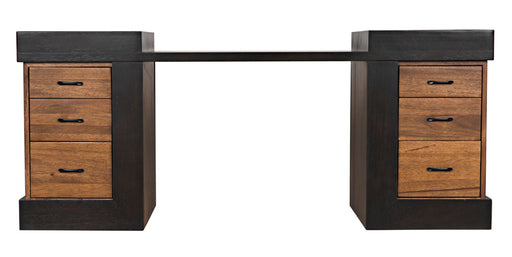 Noir Furniture - Manhattan Desk in Hand Rubbed Black - GDES194EBDW - GreatFurnitureDeal